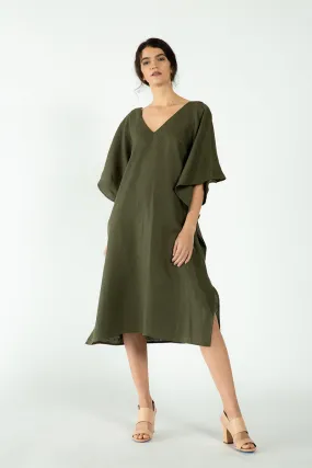 Vneck Formentera Kaftan - Olive