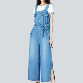 Wide-leg jean overall for ladies