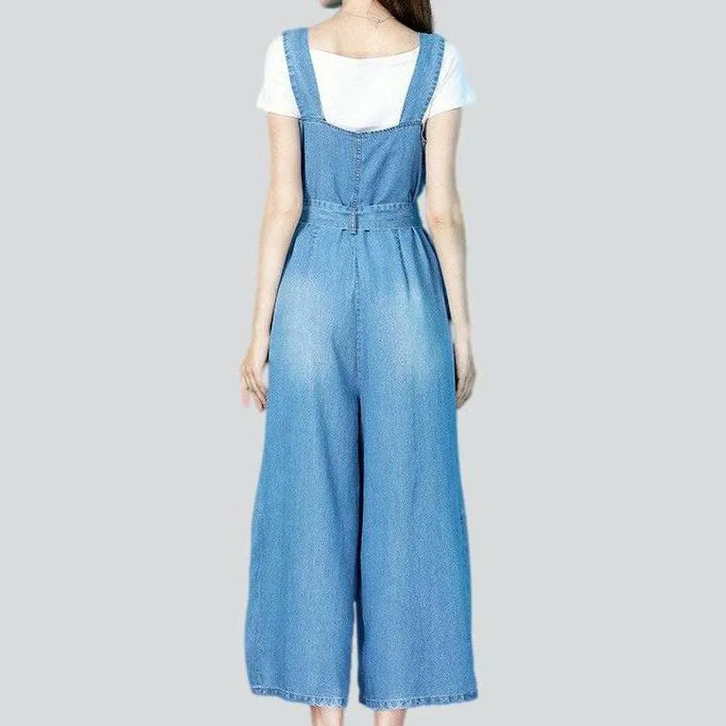 Wide-leg jean overall for ladies