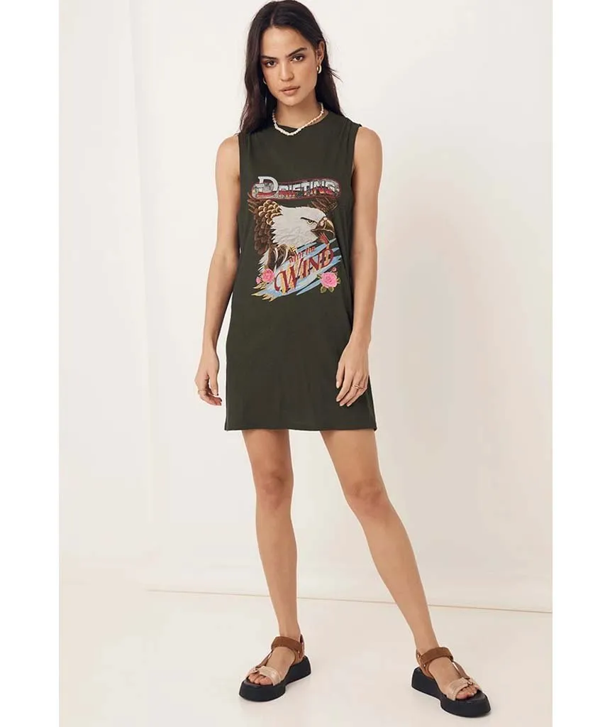 Wind Drifter Tank Dress Charcoal