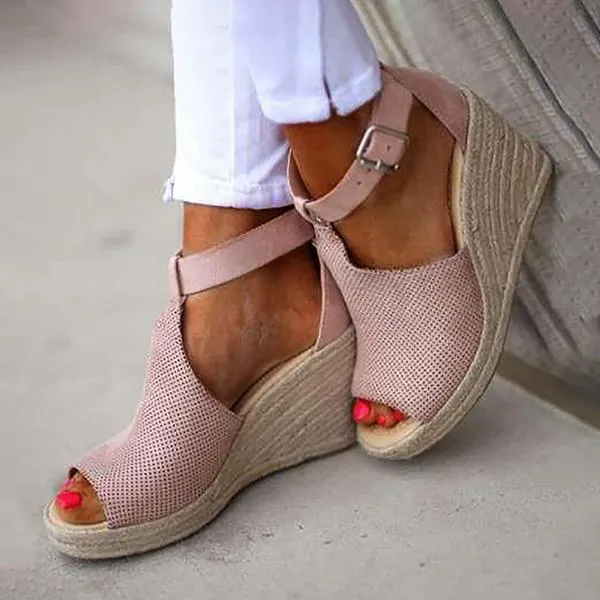 Women Summer Fish Mouth Wedge Sandals