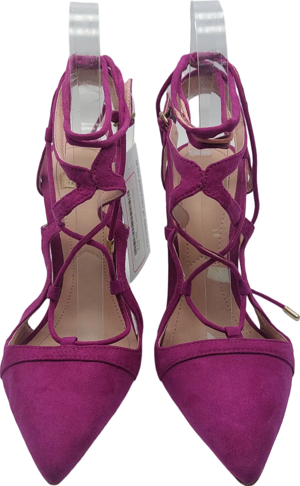 ZARA Purple Suede Laced Stilleto Pumps UK 3 EU 36 👠